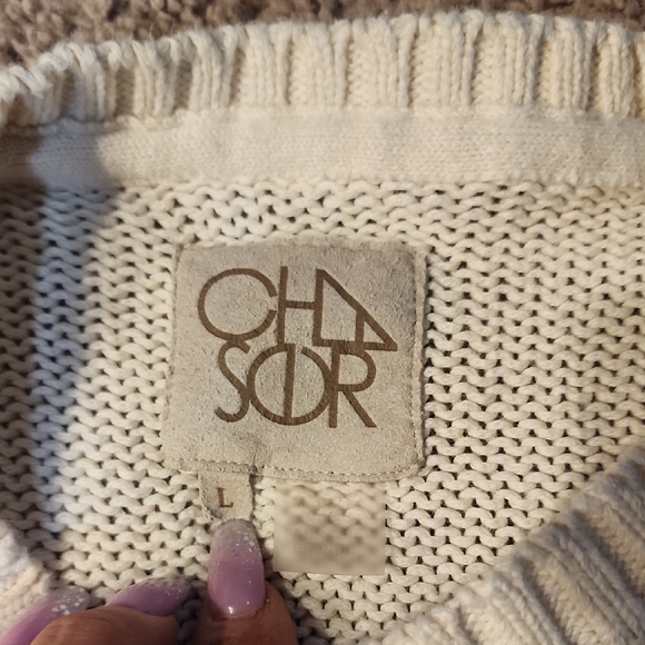 Women's Cream Sweater with Fringe Detail - Picture 2 of 5